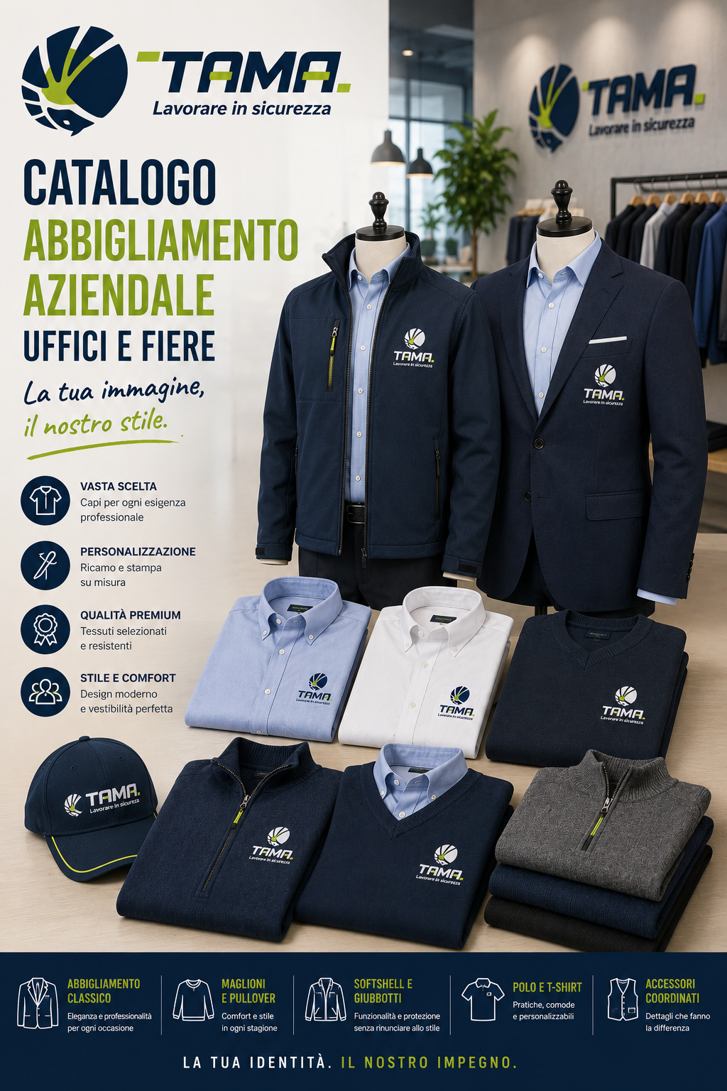 Catalogo corporate abbigliamento portierato, uffici, eventi e fiere